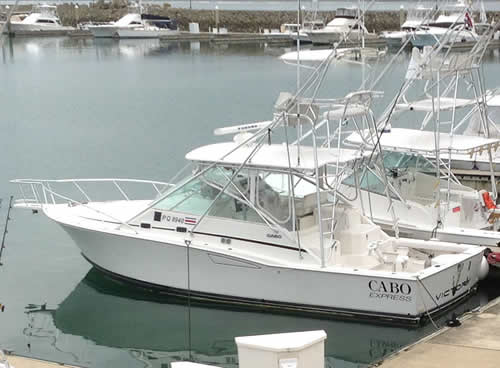The Victory boat is a Cabo Express 36ft long