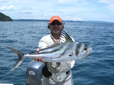 An Ocotal beach fishing charters for Roosterfish on the gulf of Papagayo