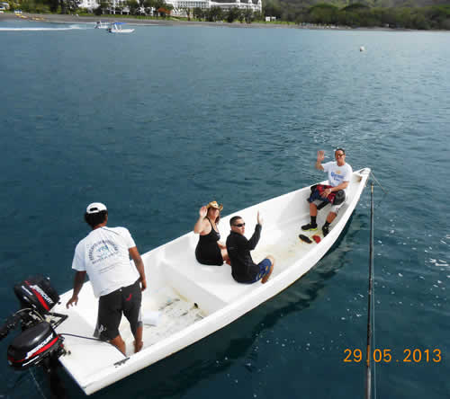 pick up by boat from peninsula de Papagayo Costa Rica
