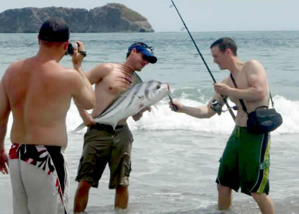 fishing in from shore in costa rica