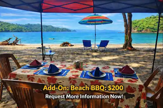 Enjoy a BBQ at the beach when fishing on board the Sea Snake boat Papagayo