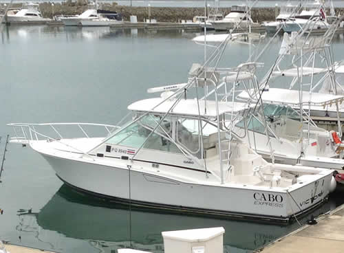 The Victory boat is a Cabo Express 36ft long