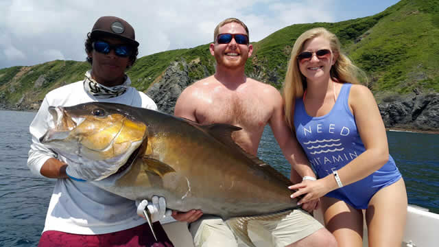 Daniel Heaton and his wife fishing on La Manta boat