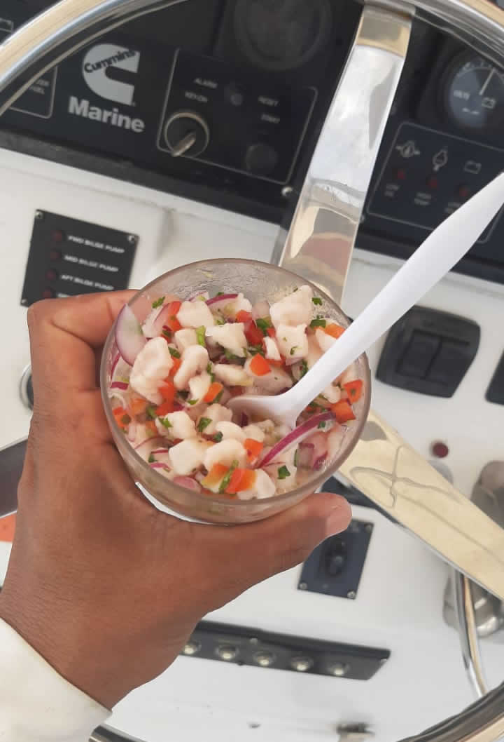 Papagayo Sportfishing - fresh ceviche on boaard