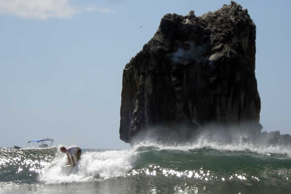 Surfing at Witches Rock. Surfing charters from Playas del Coco